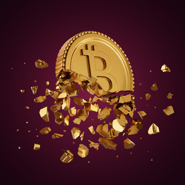 3D渲染破碎的加密货币，适用于网页、App、信息图和应用图片下载