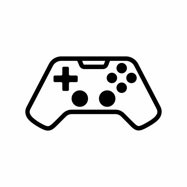 简单和干净的游戏操纵杆控制器矢量图标插图图片下载