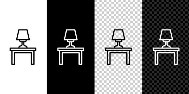 设定线台灯在桌上图标孤立上图片下载