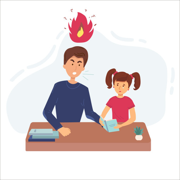 教育理念：男老师或父亲对顽皮的男学生感到生气矢量插画图片下载
