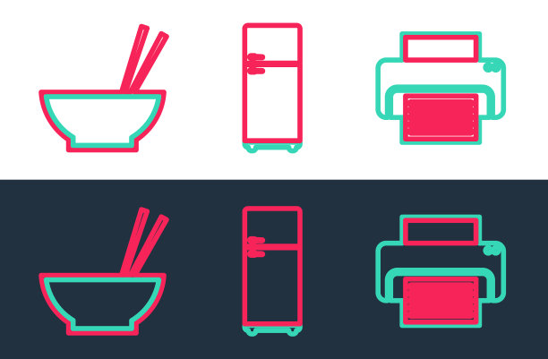 设置行式打印机碗用筷子和图片下载