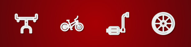 设置自行车车把踏板和车轮图标图片下载