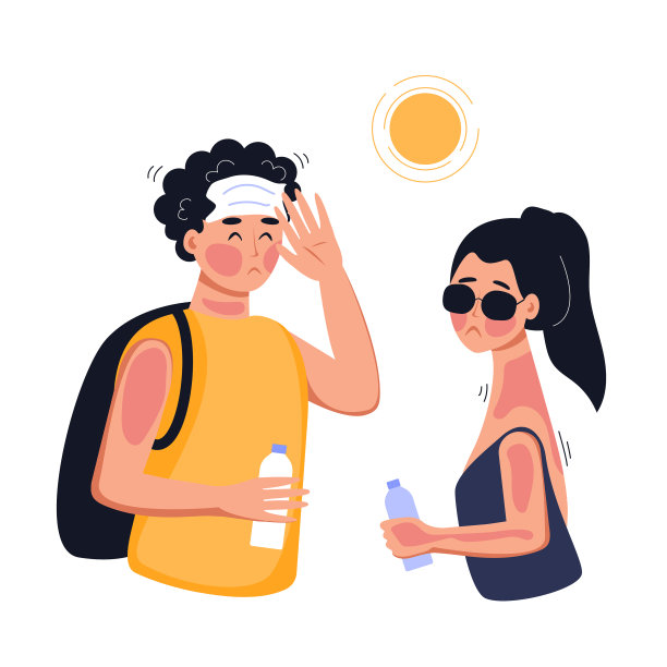 人体有中暑脱水晒图片下载