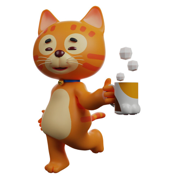 一个迷人的猫3d卡通人物捧着一个火热的图片下载