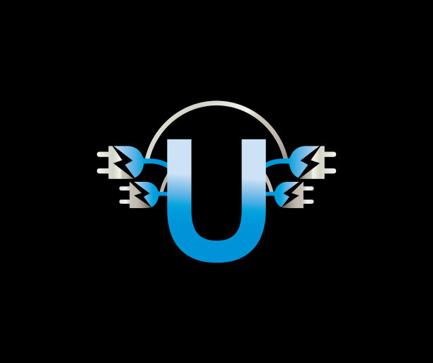 U字母电力能源标志设计图片下载