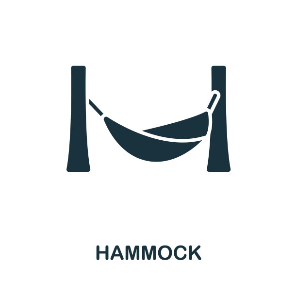 吊床图标单色简单线条户外图片下载