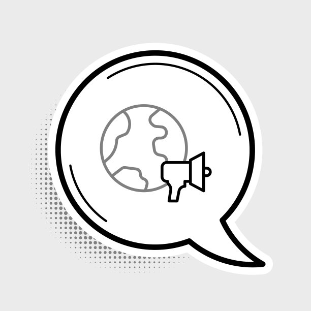 线世界新闻图标孤立的灰色背景图片下载