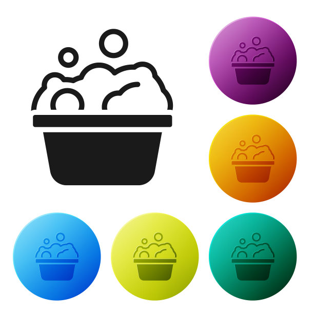 黑色宠物洗澡图标孤立在白色背景图片下载