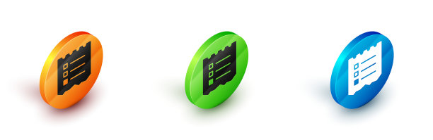 等距购物清单图标孤立在白色图片下载