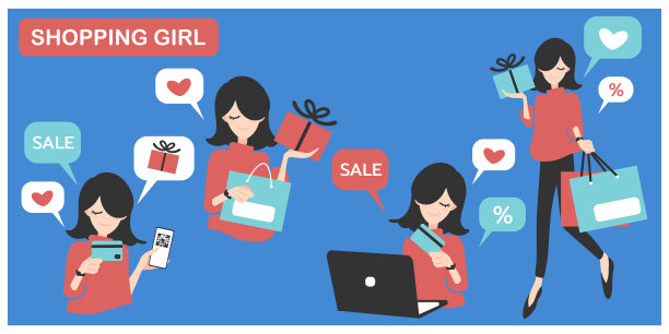 收集妇女购物和刷卡付款图片下载