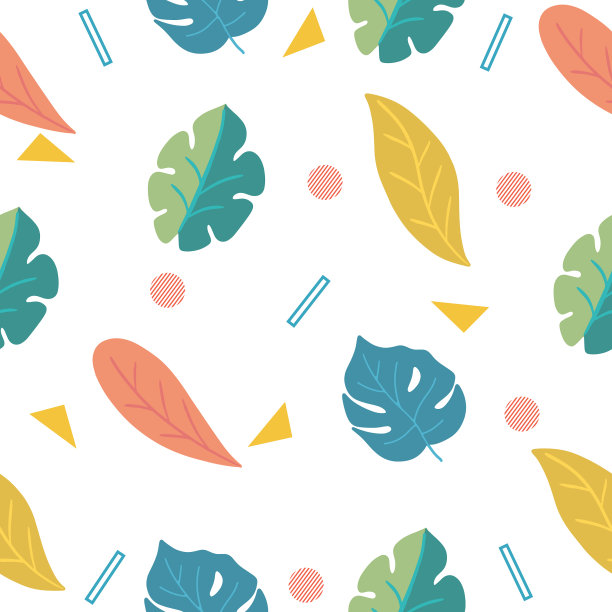 五颜六色的多套水彩彩叶图片下载