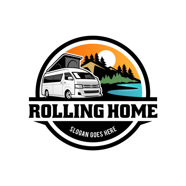 旅行车露营车标志图片下载