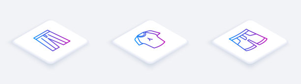 设置等距线裤、t恤和短裤或图片下载