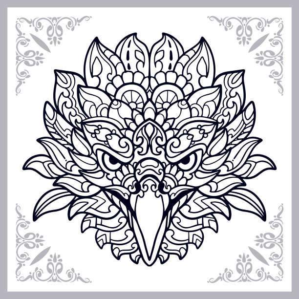 在白色背景上孤立的鹰艺图片下载