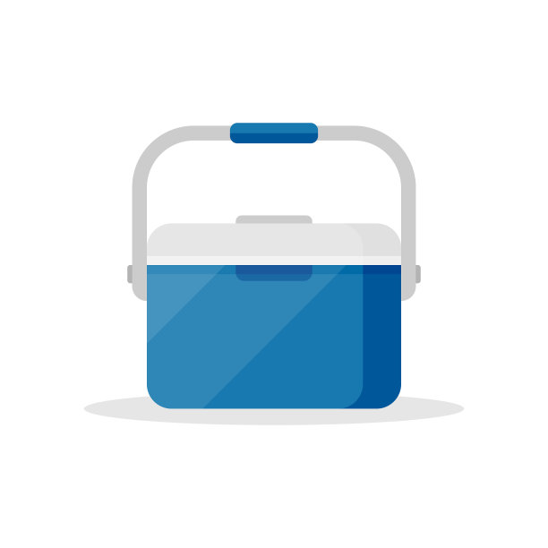 便携式冷却器图标在扁平风格的汽车图片下载