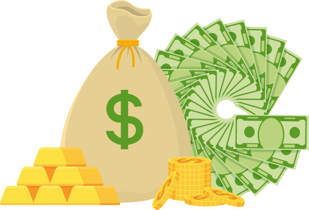 古董钱袋和一堆纸币躺在它的周围。图片下载