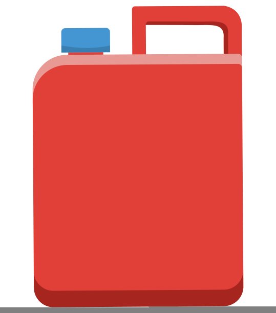 矢量红色塑料燃料罐与蓝色帽，孤立在白色背景图片下载