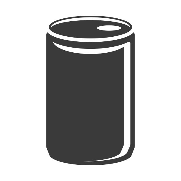 铝饮料罐字形图标孤立在白色背景。矢量插图。图片下载
