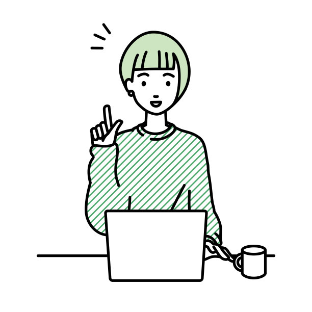 一个休闲风格的女人用笔记本电脑用一个马克杯指着桌子的手势来获得灵感图片下载