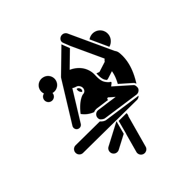 舞蹈情侣简笔画图标。黑色象形华尔兹舞厅，男人和女人跳探戈。图片下载