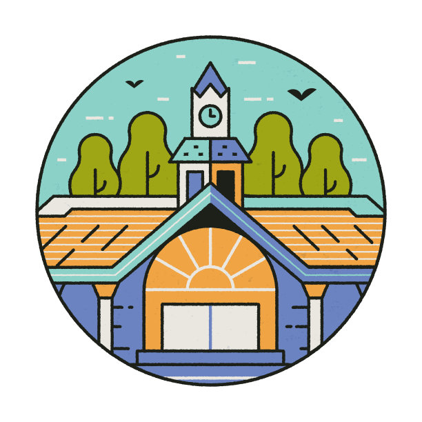 博物馆或学院文化地标圈图标图片下载