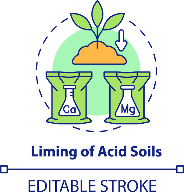 酸性土壤的石灰概念图标图片下载