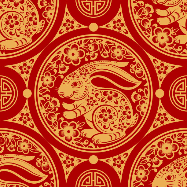 无缝图案与中国新年2023或图片下载