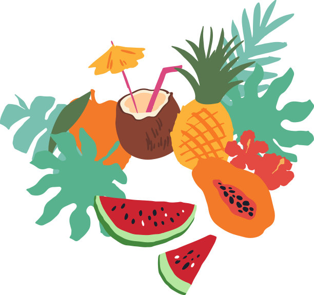 最小的夏季潮流孤立在白色图片下载