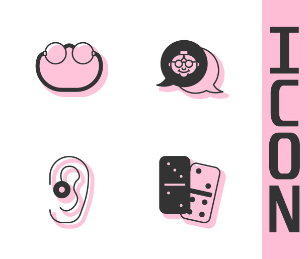 戴多米诺眼镜，助听器和图片下载