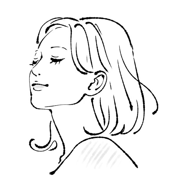 手绘单色线条画插图的一个简单的女人图片下载