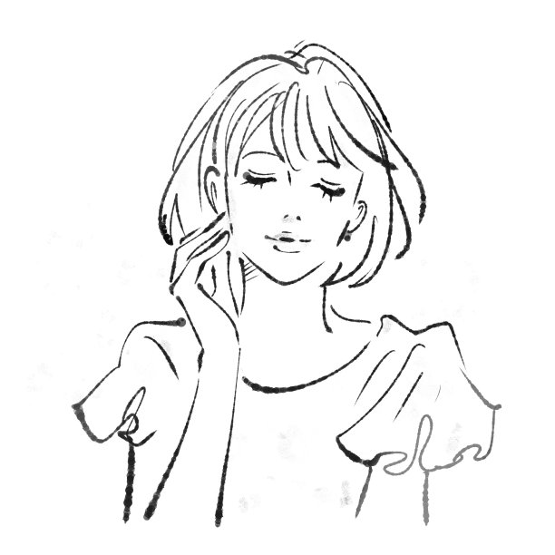 手绘单色线条画插图的一个简单的女人图片下载