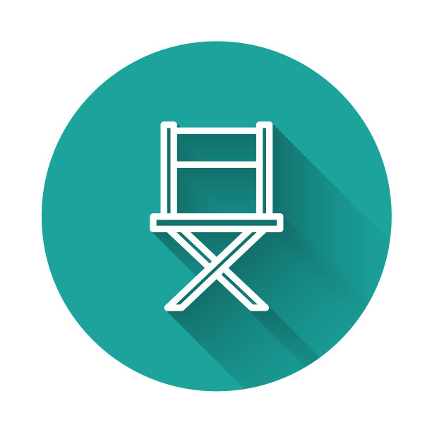 白线导演电影椅子图标孤立与图片下载