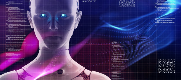 网络安全在线支付隐私保护数字技术、抽象技术背景3D AI机器人编码、云数据、wifi、密码、编码、图形。图片下载