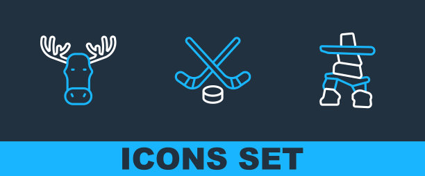 用角和冰装饰麋鹿头图片下载