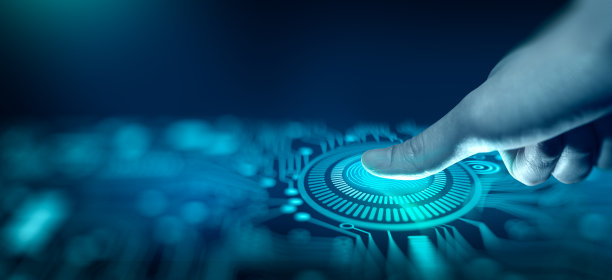 指纹扫描提供了生物识别。技术、安全和识别概念。图片下载