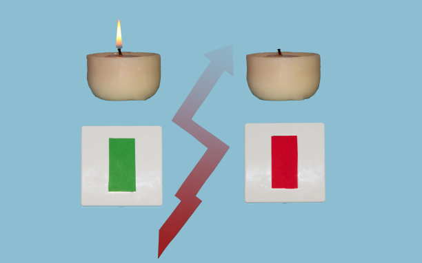 全球电力危机，开关，打开和关闭蜡烛，缺乏电力，创意的想法，概念的危机局势图片下载