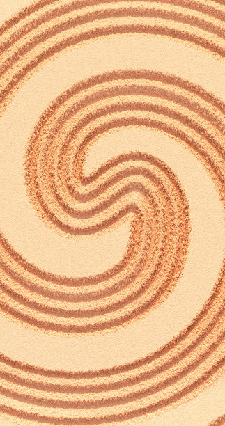 3 d渲染。黄沙纹理，犁沟圆润。夏天的背景。图片下载