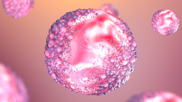 有机美容粉嫩球体皮肤表面随机带有小球。图片下载