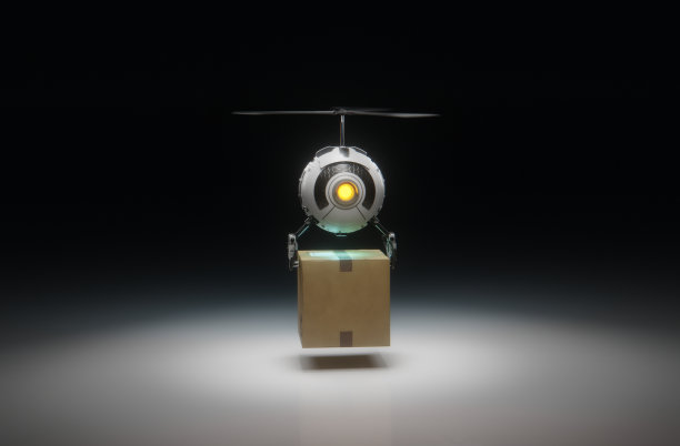 未来派的快递无人机正在取包裹图片下载