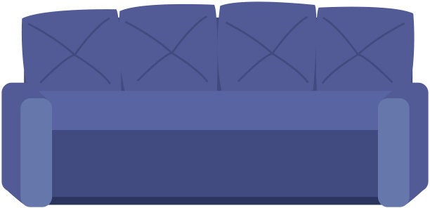 沙发和沙发蓝色彩色卡通沙发图片下载