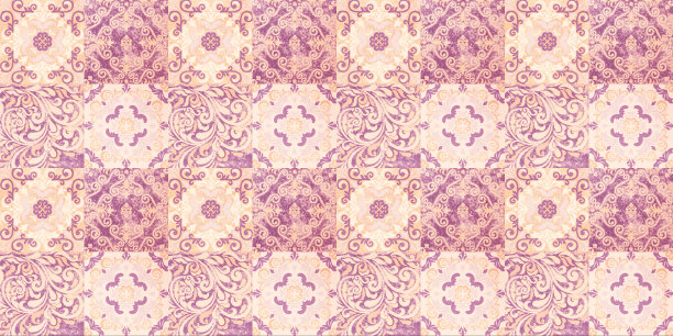 旧粉色米色复古磨损几何破旧马赛克华丽拼接图案瓷器炻器瓷砖，广场石混凝土水泥瓷砖镜面墙纹理背景图案图片下载