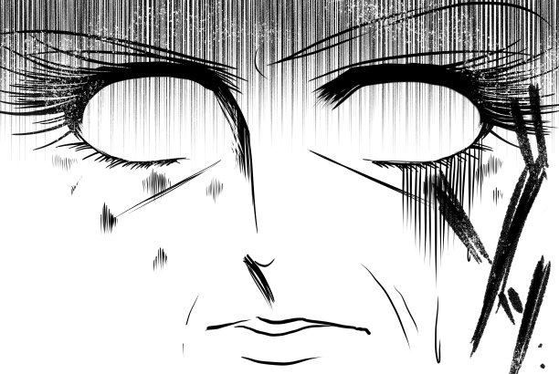 70年代女孩卡通：黑白插画，女士害怕皱纹和斑点图片下载