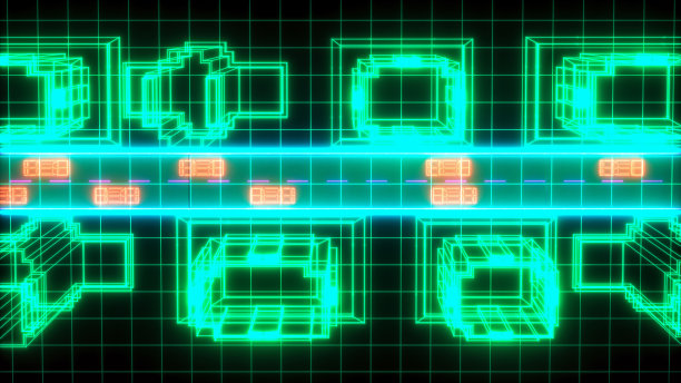发光的数码世界(3d渲染)图片下载