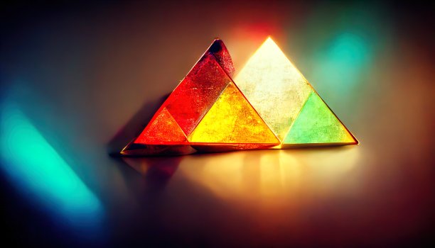 彩色抽象发光三角形背景图片下载