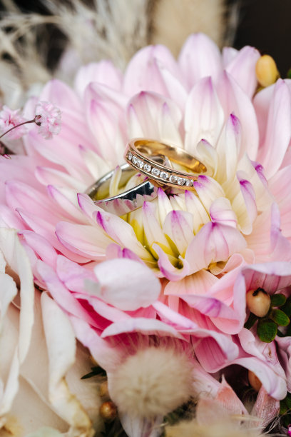 美丽的结婚戒指特写图片下载