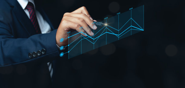 图表财务图表上的商人行动计划策略。图片下载