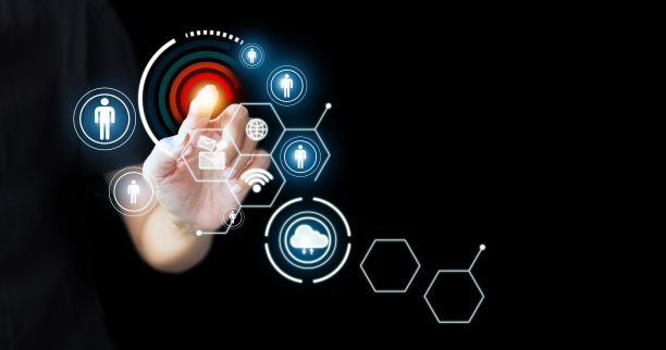 用手触摸人力资源的虚拟屏幕hr招聘招聘图片下载