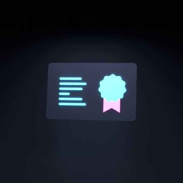 霓虹灯文凭图标。3 d渲染插图。图片下载