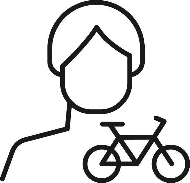 男人的爱好、事业、职业。现代矢量轮廓符号在平面风格与黑色细线。单色图标的自行车由匿名男性图片下载