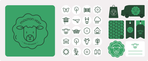 标签标志生态放牧公司，割草绿地，生态解决方案，zerophyto，环保，物种保护，品牌识别，图片，贴纸图片下载